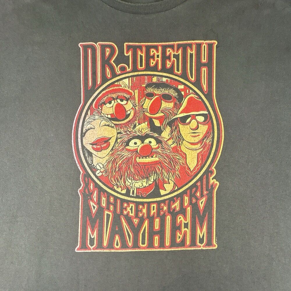 THE MUPPETS Dr. Teeth & The Electric Mayhem T-shirt Men’s Sz 4XL Brown Vintage